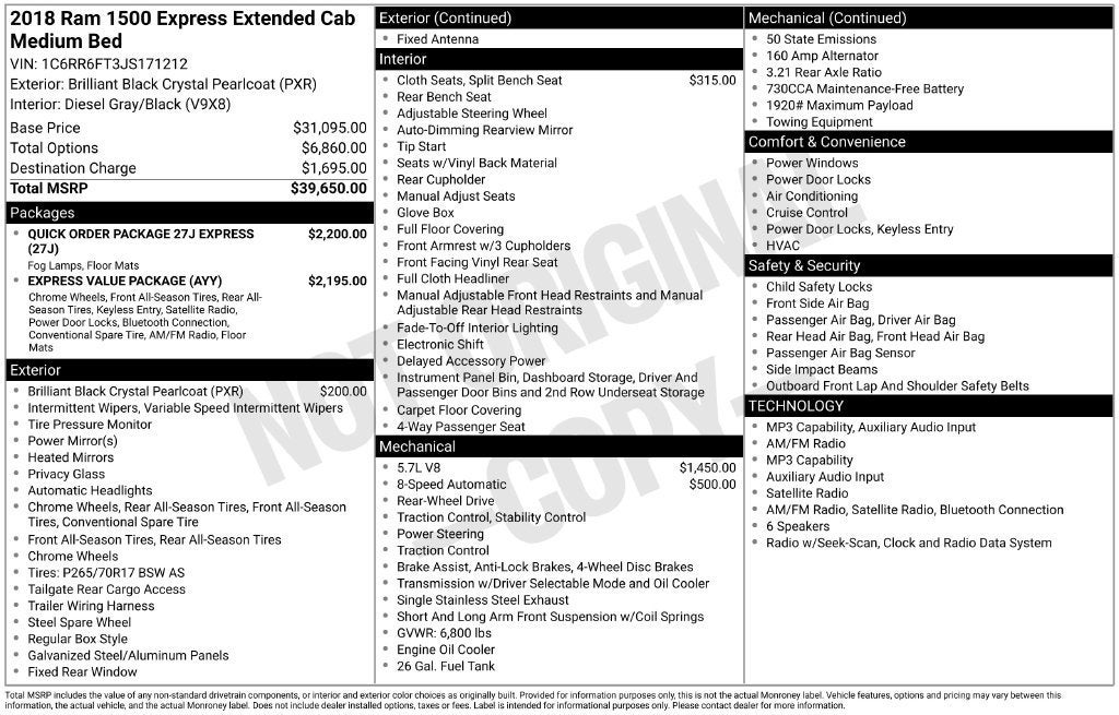 2018 RAM 1500 Express