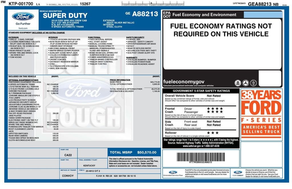 2016 Ford Super Duty F-250 SRW Lariat