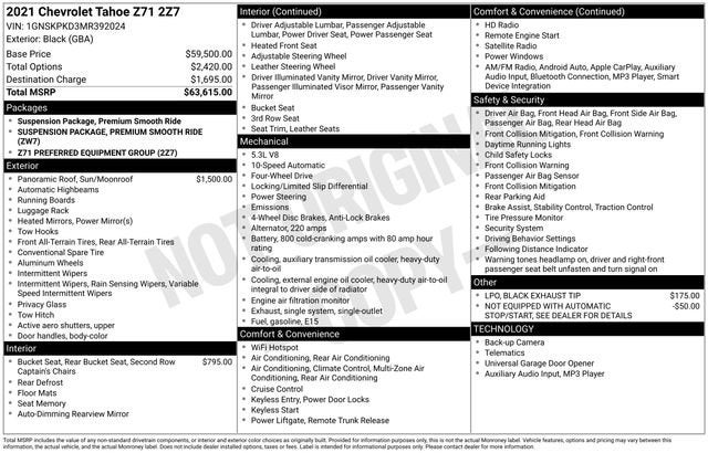 2021 Chevrolet Tahoe Z71