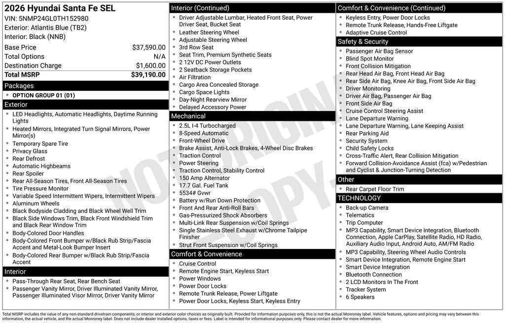 2026 Hyundai SANTA FE SEL