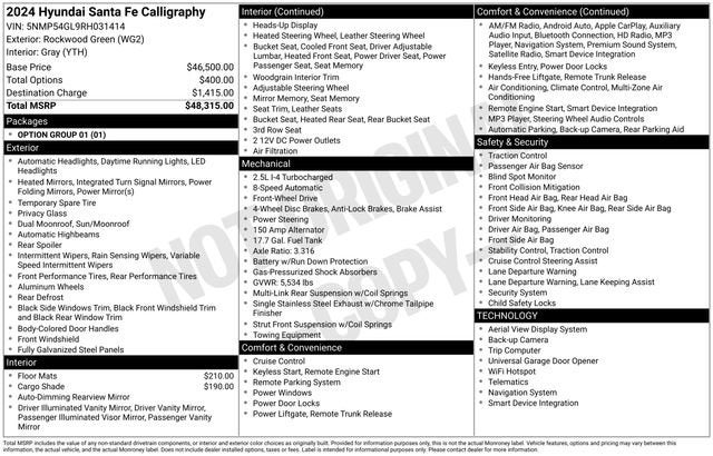 2024 Hyundai SANTA FE Calligraphy