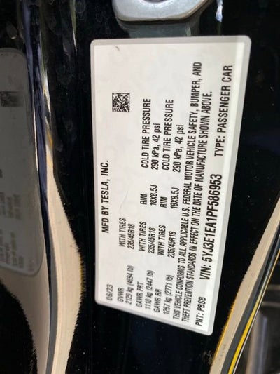 2023 Tesla Model 3 NA