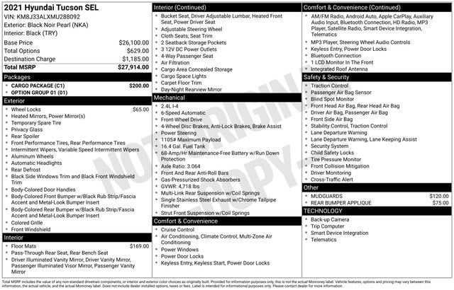 2021 Hyundai TUCSON SEL