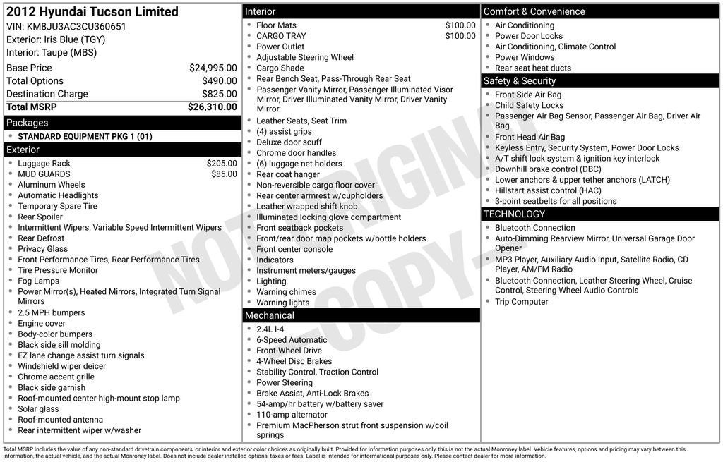 2012 Hyundai TUCSON Limited