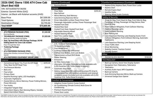 2026 GMC Sierra 1500 AT4