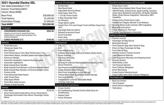 2021 Hyundai ELANTRA SEL