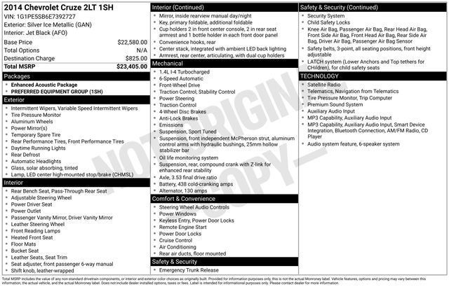 2014 Chevrolet Cruze 2LT