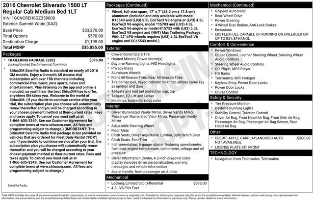 2016 Chevrolet Silverado 1500 LT LT1