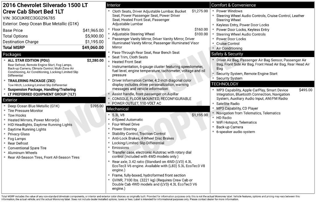 2016 Chevrolet Silverado 1500 LT LT1