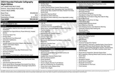 2024 Hyundai PALISADE Calligraphy Night Edition