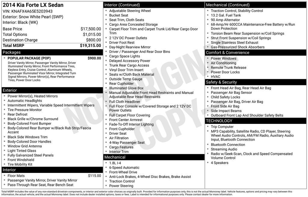 2014 Kia Forte LX