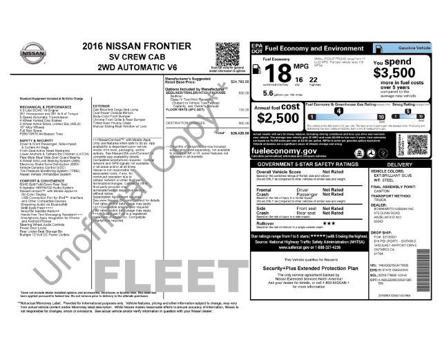 2016 Nissan Frontier Base