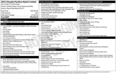 2023 Chrysler Pacifica Hybrid Limited