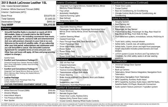 2013 Buick LaCrosse Leather