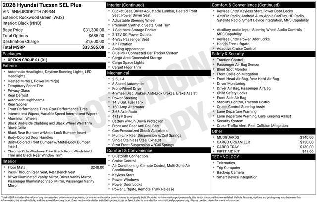 2026 Hyundai TUCSON SEL Plus