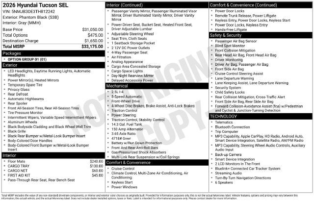 2026 Hyundai TUCSON SEL