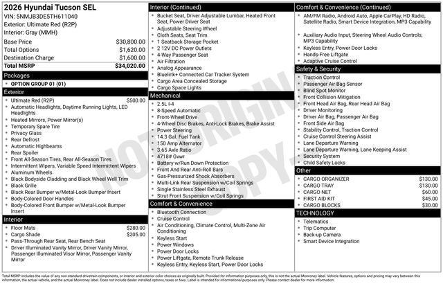 2026 Hyundai TUCSON SEL