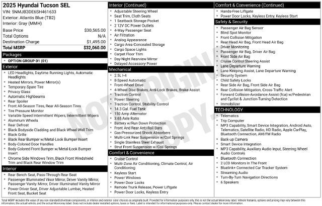 2025 Hyundai TUCSON SEL