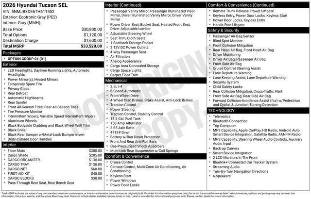 2026 Hyundai TUCSON SEL