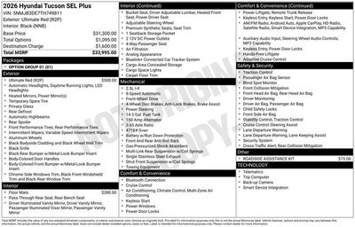 2026 Hyundai TUCSON SEL Plus