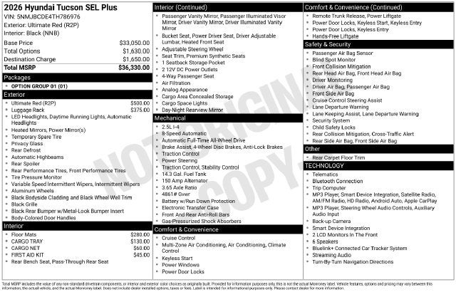 2026 Hyundai TUCSON SEL Plus