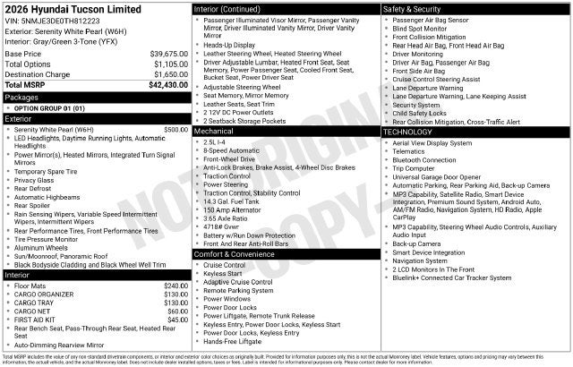 2026 Hyundai TUCSON Limited