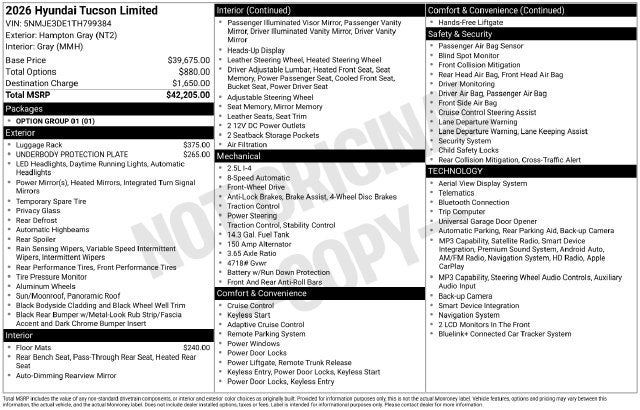 2026 Hyundai TUCSON Limited