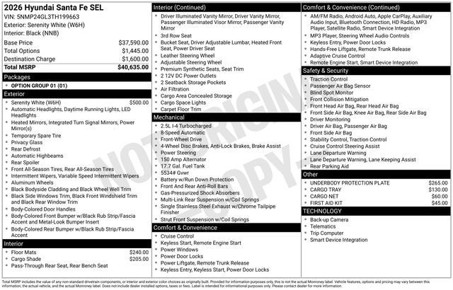 2026 Hyundai SANTA FE SEL