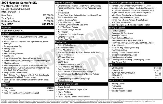 2026 Hyundai SANTA FE SEL