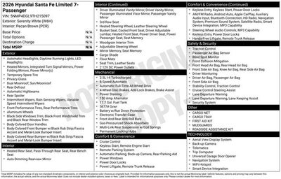 2026 Hyundai SANTA FE Limited 6P