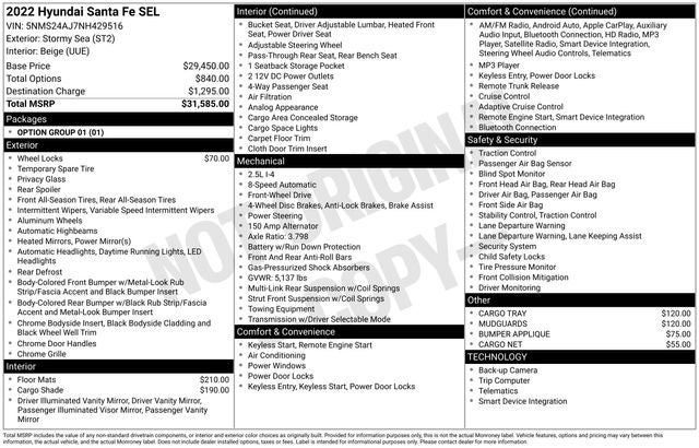 2022 Hyundai SANTA FE SEL