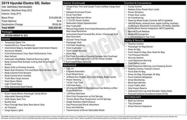 2019 Hyundai ELANTRA SEL