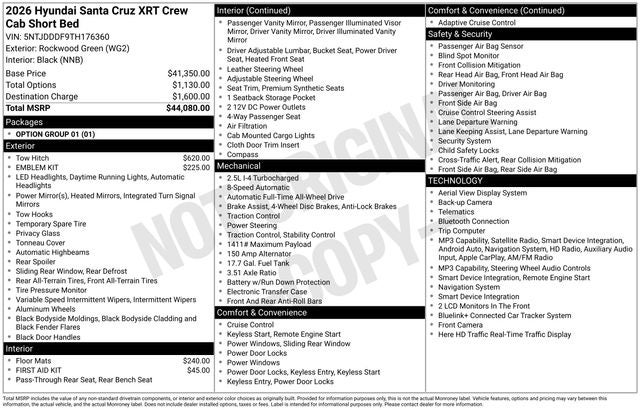 2026 Hyundai SANTA CRUZ XRT