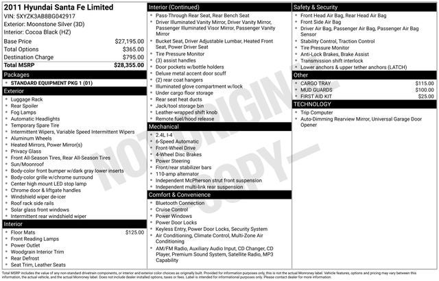 2011 Hyundai SANTA FE Limited