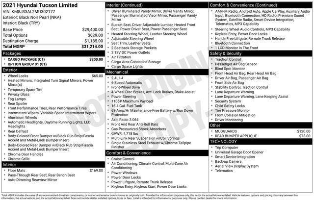 2021 Hyundai TUCSON Limited