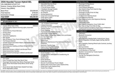 2026 Hyundai TUCSON HYBRID SEL