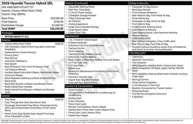2026 Hyundai TUCSON HYBRID SEL