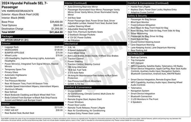 2024 Hyundai PALISADE SEL 7P