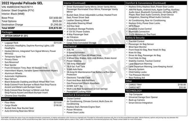 2022 Hyundai PALISADE SEL