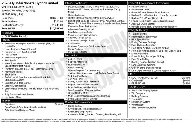 2026 Hyundai SONATA HYBRID Limited