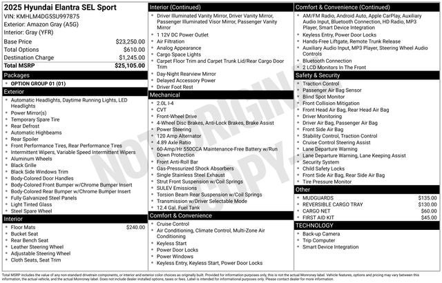 2025 Hyundai ELANTRA SEL Sport
