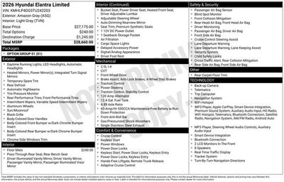 2026 Hyundai ELANTRA Limited