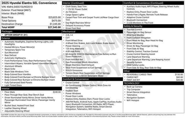 2025 Hyundai ELANTRA SEL Convenience