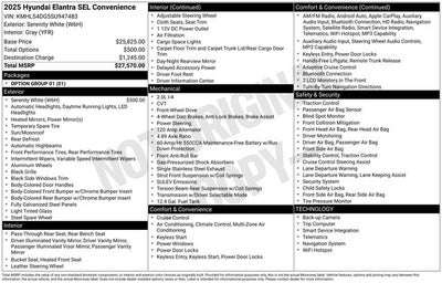 2025 Hyundai ELANTRA SEL Convenience