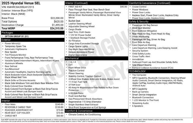 2025 Hyundai VENUE SEL