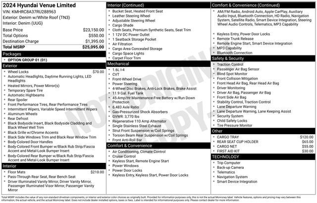 2024 Hyundai VENUE Limited