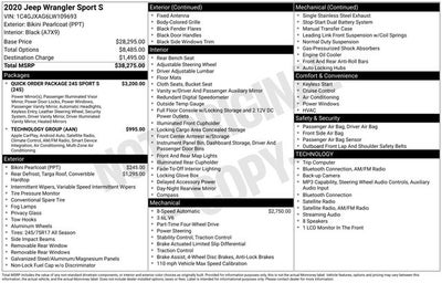 2020 Jeep Wrangler Sport S 4x4