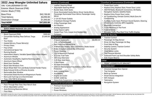 2022 Jeep Wrangler Unlimited Sahara