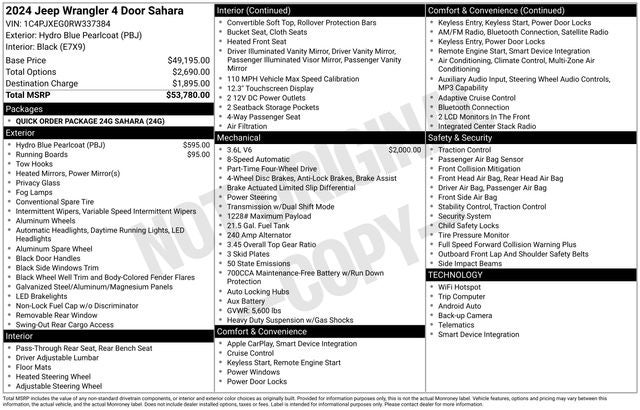 2024 Jeep Wrangler 4-Door Sahara 4x4