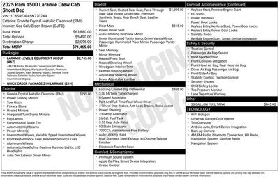 2025 RAM 1500 Laramie Crew Cab 4x4 5'7' Box